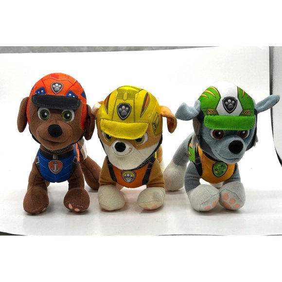 Nickelodeon Spin Master 2016 Rubble Zuma Rocky Paw Patrol 8" Stuffed Animals - Picture 1 of 16